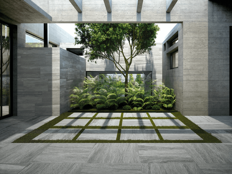 Gres porcellanato effetto pietra per interni ed esterni - Percorsi Extra