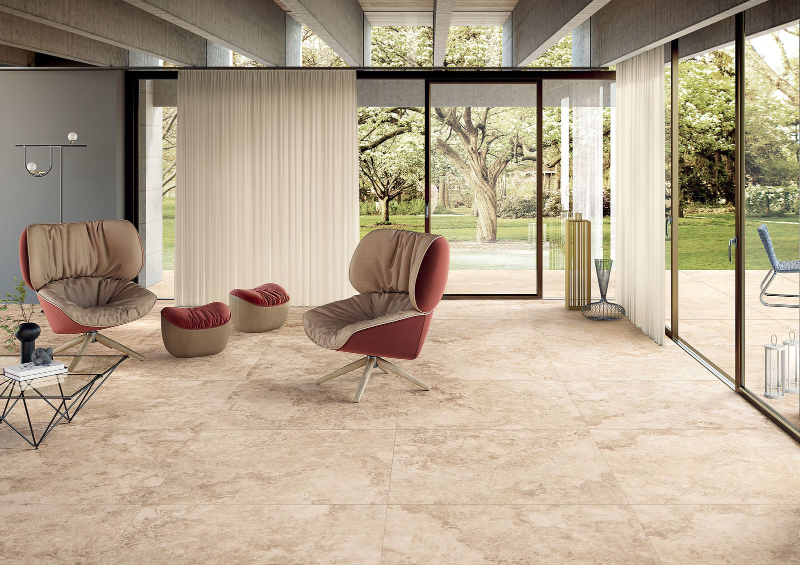 Stone effect Indoor Floor Tiles Keope