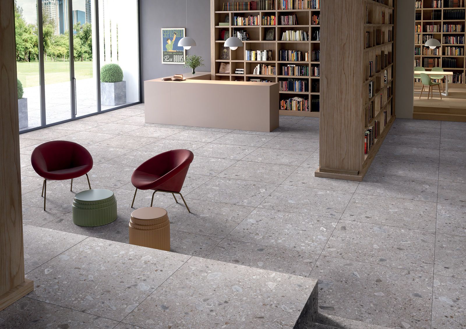 Stone effect Indoor Floor Tiles Keope