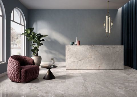 Polished marble effect stoneware tiles - Elements Lux